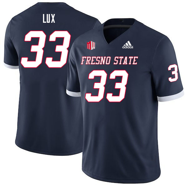 Men-Youth #33 Bralyn Lux Fresno State Bulldogs College Football Jerseys Sale-Navy